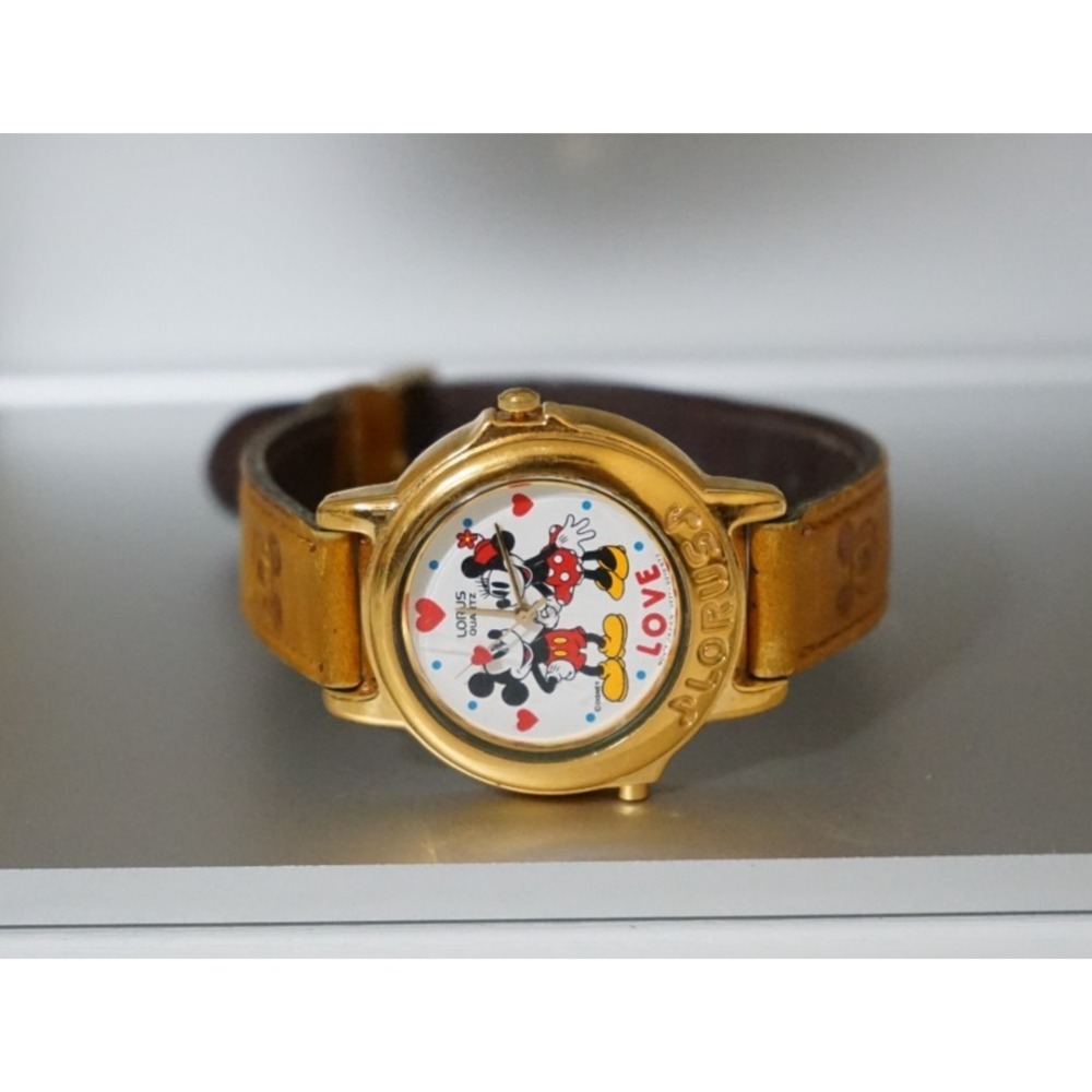 Vintage Japan LORUS Disney Musical Mickey & Minnie Love Watch Original‎ Band